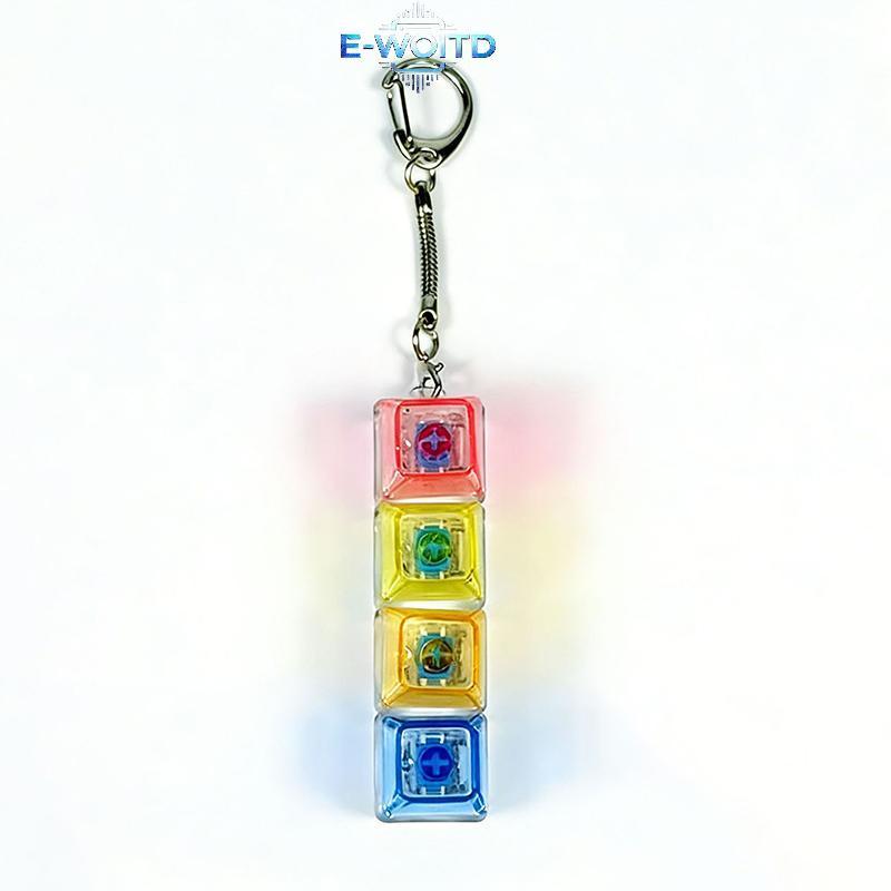 E-WOITD Chiếu Sáng Cơ Keycap Móc Khóa Fidget Mặt Dây Chuyền Đầy Màu Sắc Giảm Nhẹ Cho Văn Phòng Học Túi Quà Tặng E-WOITD