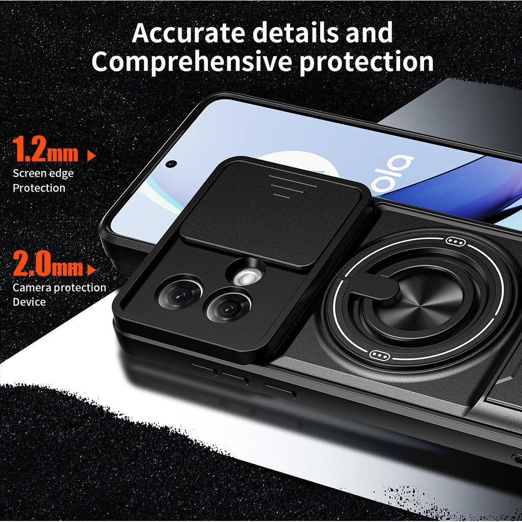 Ốp Điện Thoại Đa Năng Sang Trọng Thích Hợp Cho Motorola G84 G54 G53 G13 G23 4G 5G Dây 360°Giá đỡ vòng có vỏ máy ảnh Vỏ bảo vệ toàn diện chống sốc
