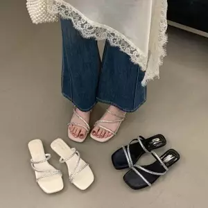 TT Dây Đeo Bằng Dày Gót Chân Mở Giày Sandal Nữ 2026 Mới Phù Hợp Với Váy Giày Cao Gót Thấp