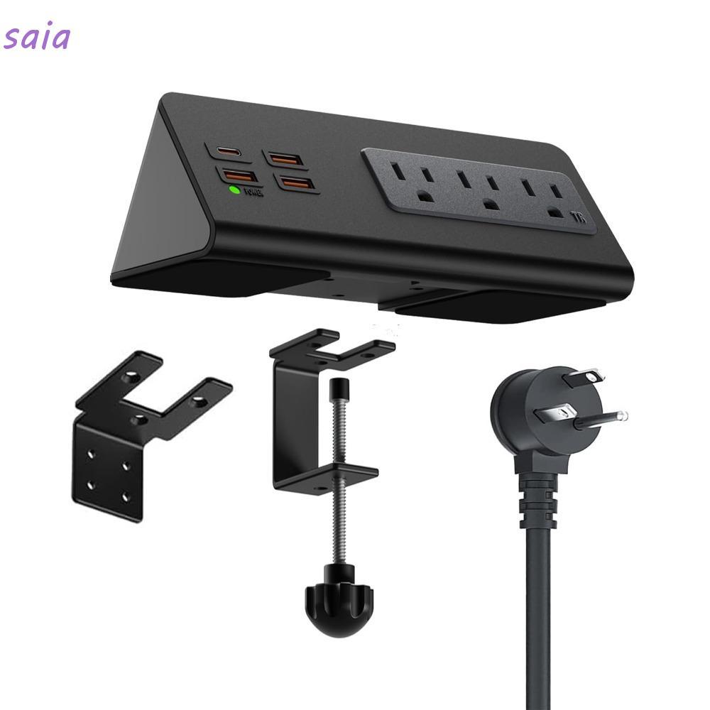 Ổ cắm SAIA, có cổng sạc USB Dây nối dài 2 mét Dây kẹp bàn Dải nguồn, phích cắm US PD 20W Ổ cắm điện cố định xoắn văn phòng tại nhà