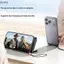 QIUWU 240W USB C sang C Cáp dữ liệu sạc nhanh 2 trong 1 Giá đỡ có thể gập lại cho điện thoại Máy tính bảng không gian làm việc.
