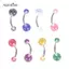 AqToCna 8 Cái / bộ Đầy Màu Sắc Lấp Lánh Rốn Bụng Nút Nhẫn Barbell Xuyên Cơ Thể Trang Sức AqToCna