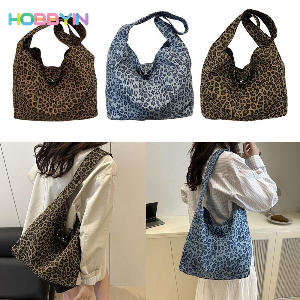 Túi Đeo Vai Nữ HOBBYIN, Túi Đeo Vai Nhẹ, Túi Tote In Da Báo Dung Tích Lớn Đa Năng