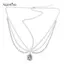 AqToCna Handmade Ngọt Ngào Cưới Mũ Pha Lê Cô Dâu Đầu Dây Xích Tiara Tóc Trang Sức Nữ Kim Cương Giả Phụ Kiện Đầu Trước AqToCna