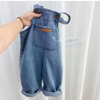 Quần yếm trẻ em bé gái Quần jean bé trai đơn giản