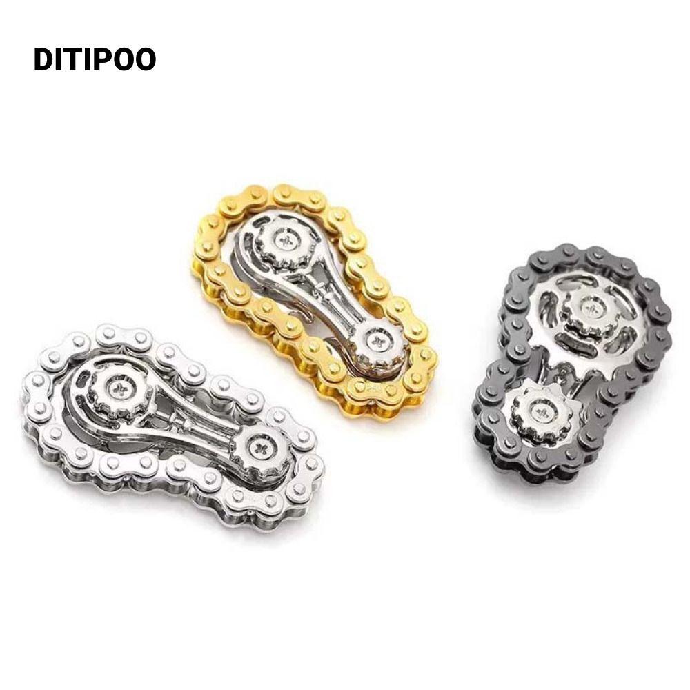 DITIPOO Bánh xích Fidget Spinner, Dây xích xe đạp kim loại Giảm căng thẳng Bánh đà Con quay đầu ngón tay, Máy quay EDC sành điệu mới lạ Antistress Lo âu Dây xích Fidget Spinner Người lớn