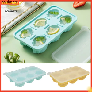 Linh hồn| Khuôn làm đá viên chống rò rỉ cho tủ đông Khay đá hình cà rốt có nắp 6 khoang Khuôn silicon cấp thực phẩm Chống rò rỉ Đá dễ giải phóng cho rượu whisky cho gia đình
