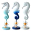 Linh hồn| 3d Seahorse Art Trang trí theo chủ đề đại dương Trang trí cá ngựa gỗ mộc mạc với đế tròn – Trang trí ngôi nhà bãi biển ven biển Hình sao biển cho khu vực Đông Nam