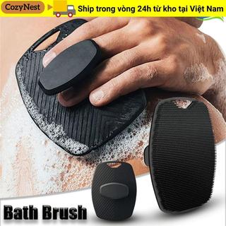 COZYNEST 1 Cái Bàn Chải Tẩy Tế Bào Chết Silicon, Bàn Chải Tắm Massage Đen Xám Nhẹ Nhàng, Dụng Cụ Tắm Làm Sạch Toàn Thân Mềm Mại Bền Đẹp