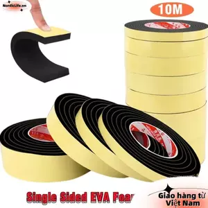 Băng xốp xốp NORDICLIFE, Dải niêm phong cao su một mặt dính chắc chắn, Dải niêm phong cửa sổ EVA 10M