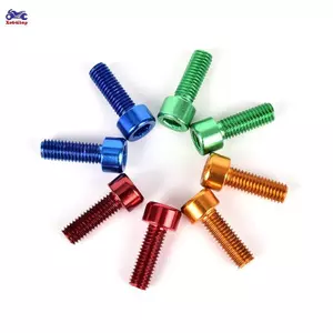 XOITOP 2 Chiếc Xe Đạp Bình Nước Lồng Bu Lông M5 * 15MM Hợp Kim Nhôm Lục Giác Vít Khai Thác VN