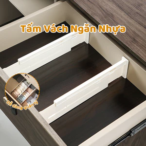 Tấm Vách Ngăn Nhựa Chia Ngăn Tủ Bếp Dino, Thanh Trượt Thay Đổi Kích Thước Kèm Đệm Chống Xước Gỗ