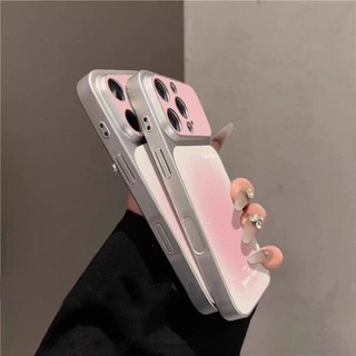 Dành Cho IPhone 17 16 15 14 Plus 13 12 11ProMax X XR XS Màu hồng Halo nhuộm cao cấp bạc trường hợp điện thoại