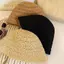 PNPIA- Đi Biển Hàn Quốc Mũ Rơm Mùa Hè Nữ Tấm Che Thoáng Khí Sang Trọng Mũ Buet Người Cá Mũ Dệt Tay Cô Gái Câu Cá Mũ Chống Nắng Dành Cho Nữ