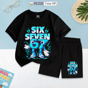 Bộ Cotton Trẻ Em ROBLOX SIX SERVEN 67, Vải Cotton Chính Phẩm Siêu Mát Co Dãn 4 Chiều, Size 7-32kg, KINGCOTTON