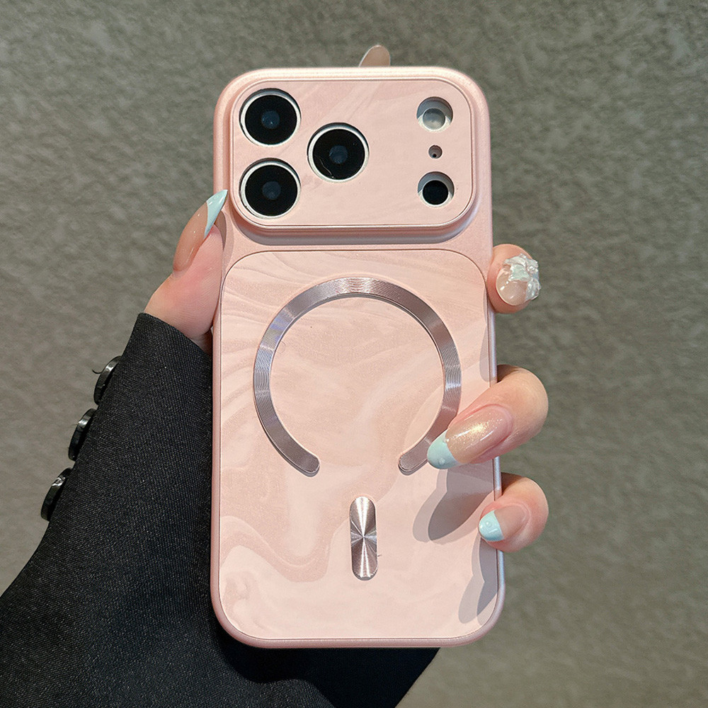 Ốp Điện Thoại Mạ Ripple Từ Tính Cho iPhone 17 Pro Max 16 Plus 15 14 13 12 11 Vỏ Bảo Vệ Chống Sốc