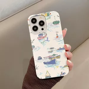 Ốp Điện Thoại YIJS Thuyền Văn Học Thích Hợp Cho IPhone 11 17 AIR 13 14 15 16 ProMax 12 PRO 7 8 PLUS XR XSMAX Phim Vỏ Cứng Cá Tính Sáng Bóng