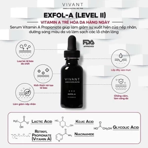 Tinh chất Retinol Vivant Skincare Exfol-A | Serum Giảm Mụn, Căng Bóng, Sáng Da, Hỗ Trợ Giảm Lão Hoá
