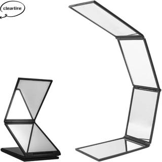 Gương gấp ba mặt CLEARLINE, Gương gấp nhiều góc di động có thể gập lại, Góc nhìn 360 độ Gương trang điểm gấp 4 mặt cầm tay để cắt tóc