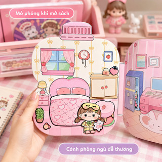 Bộ thủ công DIY thay đồ bằng thẻ raster–Sách yên tĩnh cho bé gái –Đồ chơi giáo dục sáng tạo, an toàn, rèn luyện khéo léo