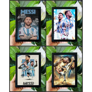 Tranh Poster Để Bàn Cầu Thủ Bóng Đá Lionel Messi (M10) tráng gương đóng khung - CN1