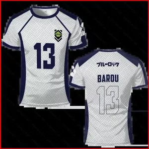 YB1 BLUE LOCK BAROU Isagi NAGI số 13 3 5 7 1 9 Áo thun mùa hè Anime tay ngắn hàng đầu BY1