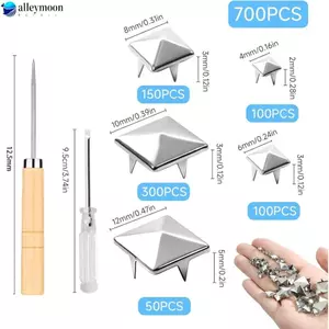 Đinh tán kim tự tháp cho hàng hóa bằng da 1170 chiếc Bộ đinh tán sắt có hộp đựng và hộp đựng