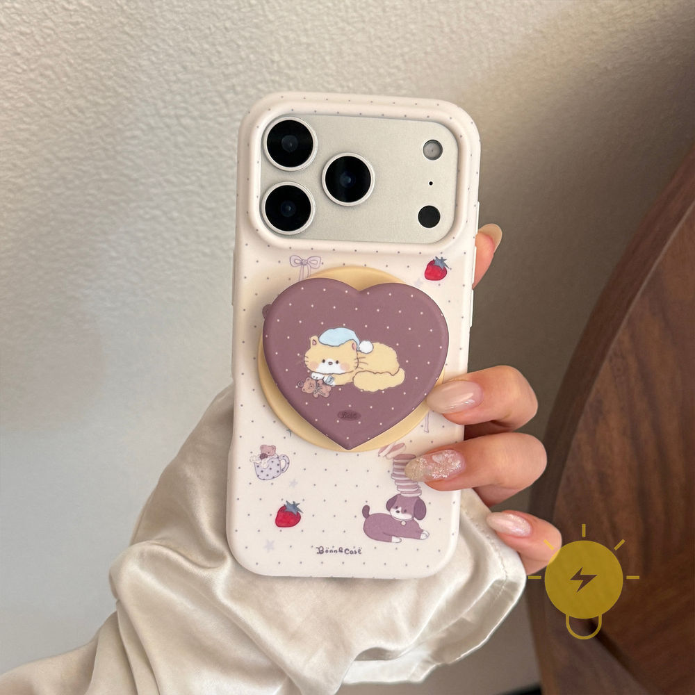 Phone Case For iPhone 17 Pro Max 16 15 14 13 with Griptok TPU Magnetic Soft with Griptok Aesthetic Korean Cute