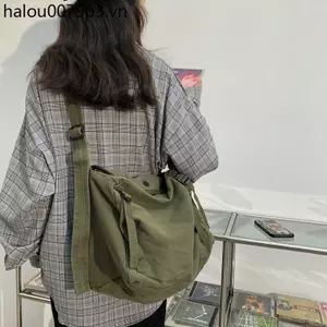 Túi đeo vai mùa đông bằng vải Canvas cổ điển phong cách Hồng Kông
