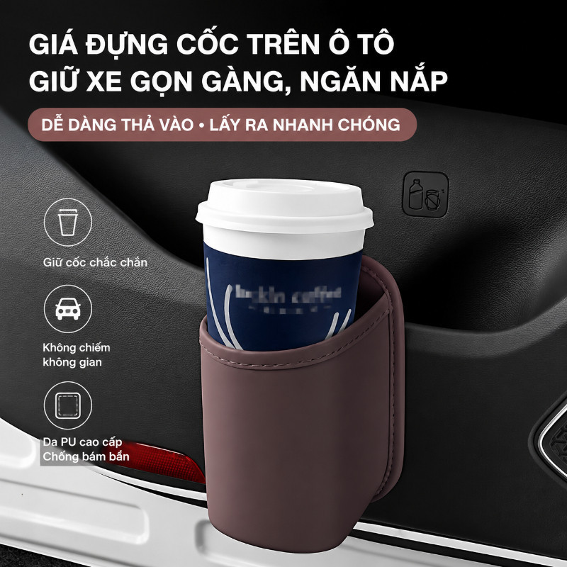 Giá Đỡ Cốc Nước Ô Tô Kẹp Cửa Ghế Sau – Hộp Đựng Đồ Đa Năng, Đựng Ly Chai Tiện Lợi, Dụng Cụ Tổ Chức Di Động
