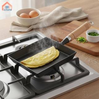 Gang Gang Nhật Bản Omelette Chảo Chảo Omelette Nhật Bản Chảo PFOA Vuông Gang Skillet Cho Người Mới Bắt Đầu, Cắm Trại