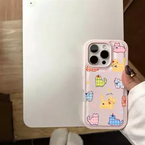 Bộ sưu tập mèo màu Đối với iPhone 15Pro14plus srường hợp đơn giản và dễ thương