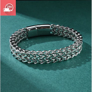 Vòng tay nam thép titan phong cách hip hop châu âu và mỹ, đơn giản thời thượng