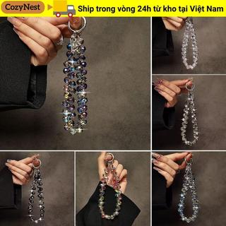 Mặt dây chuyền hạt pha lê COZYNEST, Móc khóa hạt pha lê đầy màu sắc có thể tháo rời, Dây chuyền pha lê cổ tay trong suốt lấp lánh thời trang dành cho nữ