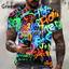 Áo Thun Nam Nữ In Hình Graffiti Neon, Style Hip Hop Thời Trang Mùa Hè