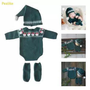 Pealike Dễ Thương Sơ Sinh Bé Đan Ảnh Trang Phục Bé Trai Bé Gái Chụp Ảnh Quần Áo Liền Quần Cho Bé