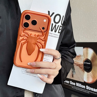 Ốp điện thoại mờ hình nhện rỗng 3D sáng tạo cho iPhone 17 16 15 14 13 Pro Max 17PM 16Plus