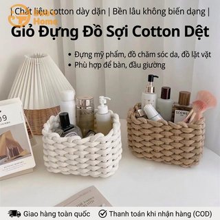 Giỏ lưu trữ dây bông Máy tính để bàn Sắp xếp trang điểm Chăm sóc da Thùng lưu trữ Trang trí nhà trẻ