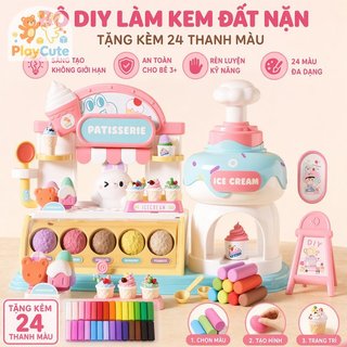 Trẻ Em Kem Playset ABS Bột Đúc Đồ Chơi An Toàn Sáng Tạo Giả Vờ Món Tráng Miệng Bộ Cửa Hàng