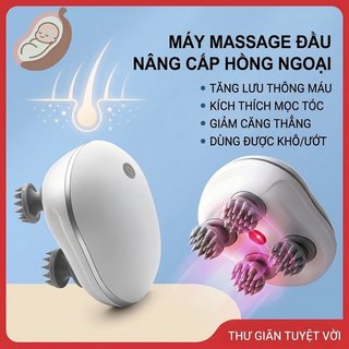 Máy mát xa đầu hồng ngoại Massage da đầu Xoay 360 IPX7 Thư giãn chăm sóc tóc chống nước