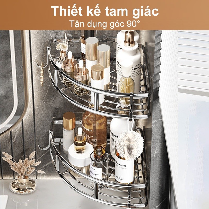 𝐎𝐥𝐢𝐟𝐞 Kệ Góc INOX Hàng Đẹp Chống Gỉ Kệ Để Đồ Phòng Tắm Dán Tường + Miếng Dán Kệ Góc Nhà Tắm Dán Tường