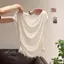 Áo thun ngắn tay hở xương đòn Pure Desire dành cho nữ Mùa hè 2026 Phong cách mới Thiết kế khâu ren dáng rộng hàng đầu