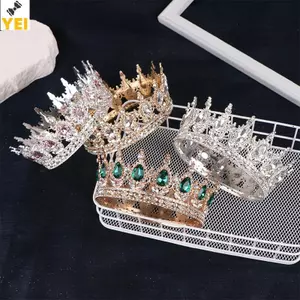 TIARA BAROQUE TRÒN 2024 MỚI - Kim Cương Giả Pha Lê, Phù Hợp Cho Cô Dâu Và Đám Cưới