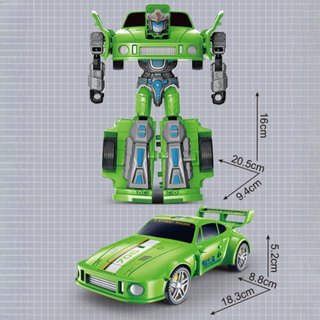 Biến Đổi Robot Đồ Chơi Ô Tô Quán Tính Kéo Lại Đèn Âm Nhạc ABS Quà Tặng Sinh Nhật Trẻ Em