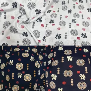 Nam Tiền Fu Mùa Hè Cotton Lụa Vải Bộ Đồ Ngủ Bộ Trung Niên Người Cao Tuổi Bố Vải Cotton Nhân Tạo 4.27