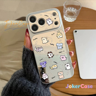 Ốp Lưng Cho IPhone 15 11 16 17 12 13 14 Pro Max 7 15 16 8 Plus XR XS MAX Cô gái mềm mại Vỏ gương động vật dễ thương