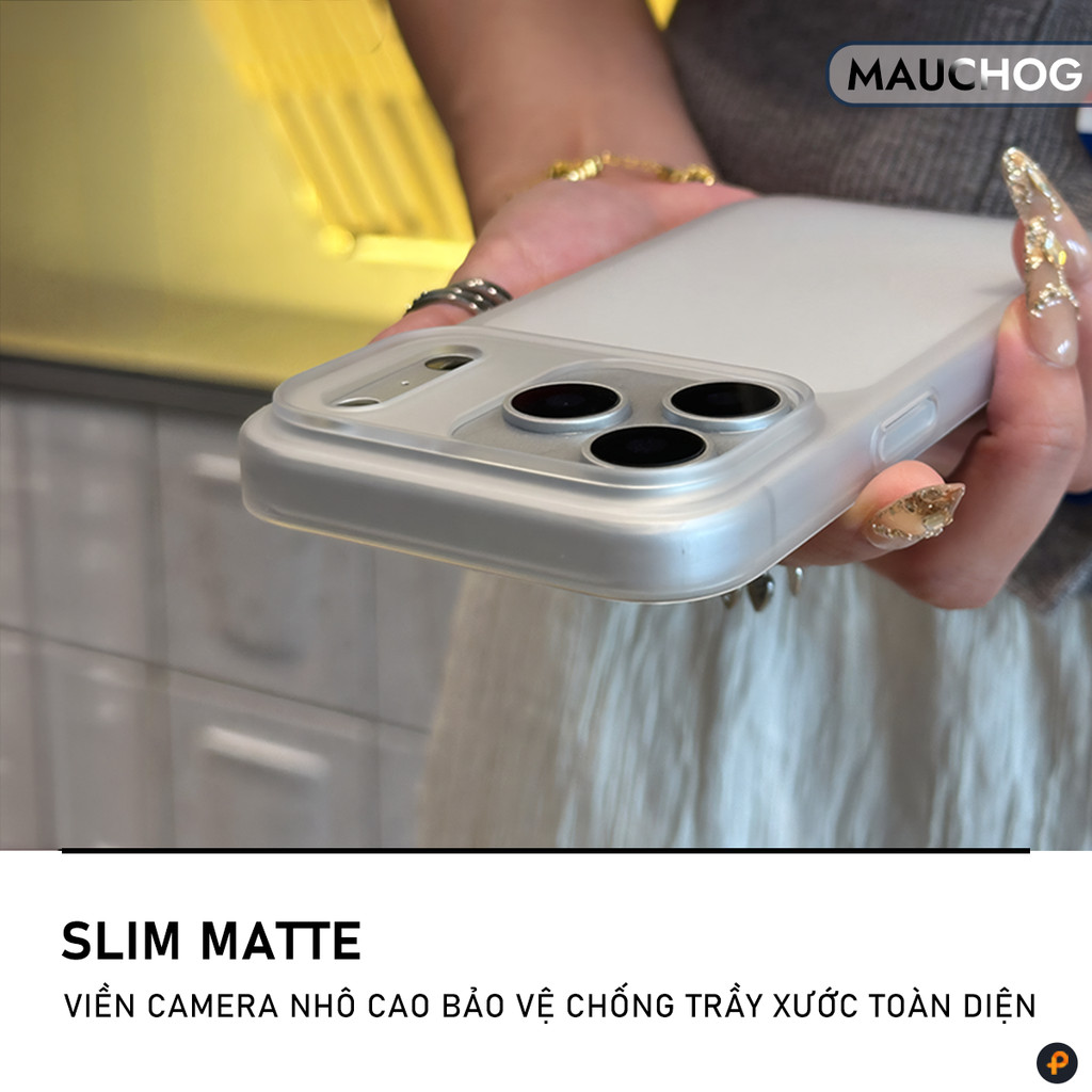 Ốp Siêu Mỏng Nhám Mờ Chống Vân Tay Nhựa Cứng Slim Cho Điện Thoại iPhone 17 Pro Max 16 15 14 13 12