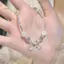 Mặt dây chuyền và vòng tay nữ opal mặt trăng pha lê, quà tặng sinh nhật ngọt ngào