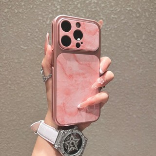 Ốp điện thoại đá cẩm thạch gọng mạ điện sang trọng cho iphone17 16 15 14 13 Promax chống sốc bảo vệ camera chống rơi bìa cứng