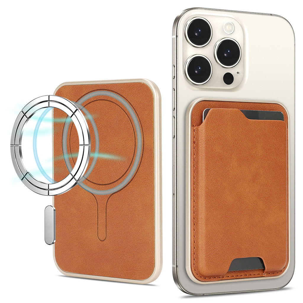 Da Thật Chính Hãng Từ Tính Đựng Thẻ Cho iPhone 17 16 15 14 13 12 Pro Max Air Plus Thẻ ID Túi Cho Vỏ Điện Thoại